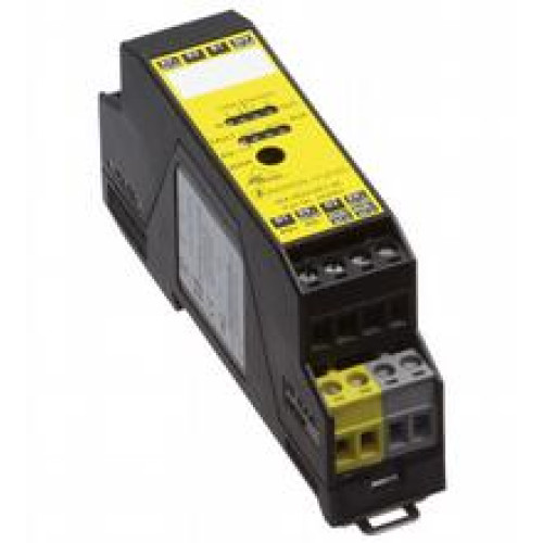 KE1-Safety module for the control cabinet 2&nbsp;safety-related inputs and 2&nbsp;conventional electronic outputs, AS-Interface specification: V3.0, Voltage: 20 ... 30 V DC pulsed, Degree of protection: IP20.