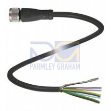 Female cordset, M12, 8-pin, shielded, PVC cable, Length: 2 m