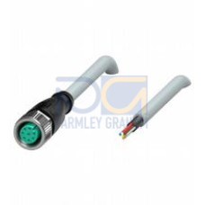 Female cordset single-ended M12 straight A-coded, 8-pin, PUR cable grey, shielded, Length: 25 m
