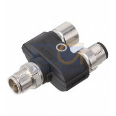 Y-Splitter M12 plug 8-pin Y-coded to M12 socket 4-pin D-coded / M12 plug 4-pin A-coded