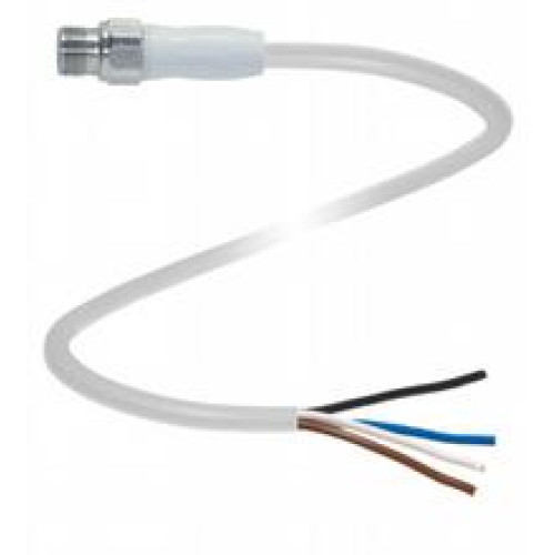 Single-ended male cordset, M12, V4A stainless steel, hygienic design, 4-pin, PP cable, Number of pins: 4, Length: 5 m, Cores: 4 x 0.34 mm2