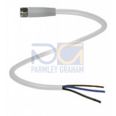 Female cordset single-ended, M8, V4A stainless steel, wash-down design, 3-pin, PP cable, Number of pins: 3, Length: 2 m