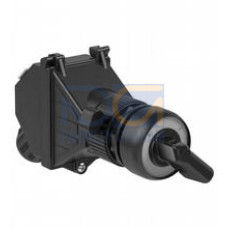 Panel mount control unit equipped with:; 1x Small actuator, 2 position left OFF, labeled "0-I" (N6); with panel mount contact block 2x NO (PMP.C.20); 1x M20 cable gland black, polyamide; Finish: in..
