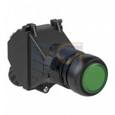 Panel mount control unit equipped with:; 1x LED indicator lens cover, green (LG); with panel mount LED module (PML.L.W.2); 1x M20 cable gland black, polyamide; Finish: inherent colour black; Cover:..