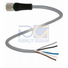 Female cordset single-ended M12 straight L-coded, 5-pin, PUR cable grey, UL approved, Length: 5 m