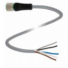 Female cordset single-ended M12 straight L-coded, 5-pin, PUR cable grey, UL approved, Length: 5 m