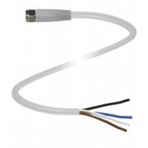 Single-ended female cordset, M8, V4A stainless steel, wash-down design, 4-pin, PP cable