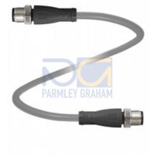 Adapter cable M12 plug straight to M12 plug straight A-coded, 5-pin, PUR cable grey, Length: 1 m