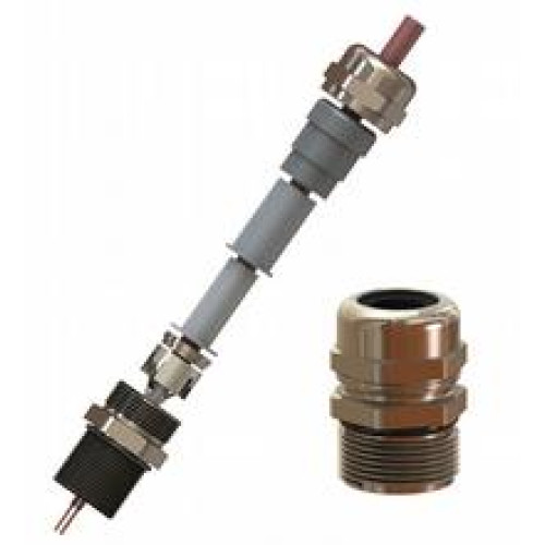 Metal cable Gland for shielded EMC cables; Ex II 2 G, Ex d IIC Gb, Ex e IIC Gb; Ex II 2 D, Ex tb IIIC Db; Thread: NPT 1/2; Clamping size [mm]: 3-12; Material: Brass nickel-plated; Thread length: 18..