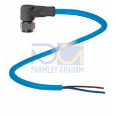Female cordset single-ended M12 angled stainless steel 1.4404, A-coded, 2-pin, PUR cable blue, NAMUR, Length: 15 m