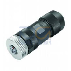 Female connector M12 straight L-coded 5-pin, for cable diameter 8 - 13 mm, field-attachable