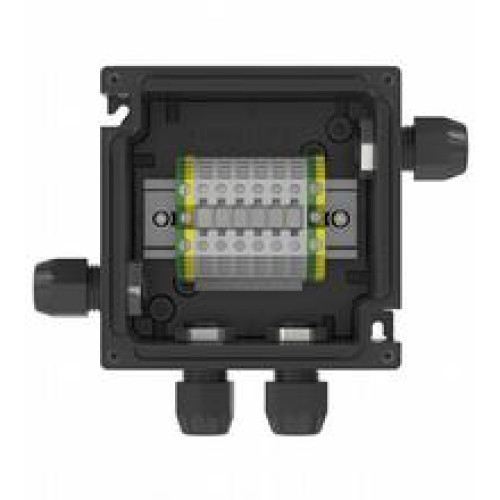 Carbon loaded, antistatic glass-fiber reinforced polyester, Installation in Zone 1, Zone 2, Zone 21 and Zone 22, Ex e and Ex tb certified, 129 mm x 129 mm x 85 mm, Modern design with high impact resi