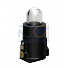 Product: clear single status indicator lamp; Material: cast iron; Size (HxWxD): 158 mm x 90 mm x 73 mm; Finish: powder coat black; Enclosure cover: fully detachable; Gasket: one piece nitrile o rin..