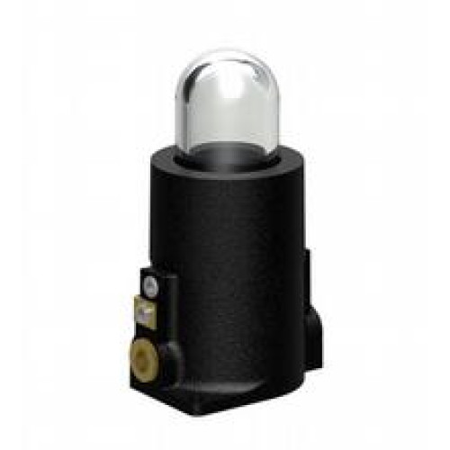 Product: clear single status indicator lamp; Material: cast iron; Size (HxWxD): 158 mm x 90 mm x 73 mm; Finish: powder coat black; Enclosure cover: fully detachable; Gasket: one piece nitrile o rin..