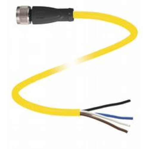 Single-ended female cordset, M12, 4-pin, Length: 10 m