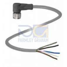 Female cordset single-ended M12 angled A-coded, 8-pin, PUR cable black, shielded, UL approved, drag chain suitable, Length: 10 m