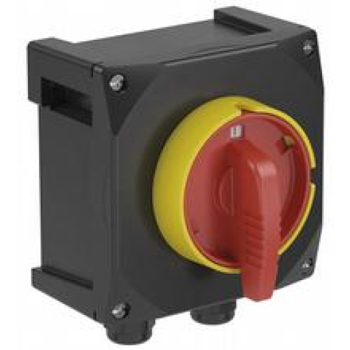 Type: 25A 3P+1NO safety switch; Material: glass fiber reinforced polyester (GRP); Dimensions (HxWxD): 180 x 180 x 104 mm; Explosion protection gas:; Ex II 2 G Ex db eb IIC T4 Gb; Explosion protecti..