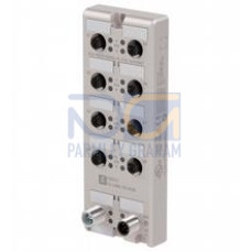 Number/Type: 16 digital inputs/outputs, configurable Inputs: 2-, 3-, 4-wire PNP, DC, supply from US Outputs: 2-wire PNP, DC, supply from UL No galvanic isolation between US and UL short-circuit pro..