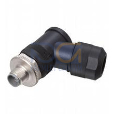 Male connector M12 angled L-coded 5-pin, for cable diameter 8 - 13 mm, field-attachable