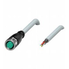 Female cordset single-ended M12 straight A-coded, 8-pin, PUR cable grey, shielded