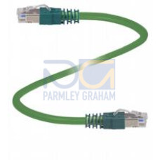 Ethernet bus cable RJ45 to RJ45 PROFINET-coded, 4-pin, PUR cable green, Cat5e, shielded, drag chain suitable, Length: 3 m