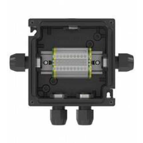 Enclosure material: glass fiber reinforced polyester (GRP); Enclosure size (HxWxD): 129 x 129 x 85 mm; Finish: inherent color black; Enclosure cover: fully detachable; Gasket: foamed silicone; Expl..