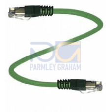 Ethernet bus cable RJ45 plug straight to RJ45 plug straight Ethernet-coded, 8-pin, PUR cable green, Cat6A, pairs shielded and overall shield , Length: 10 m