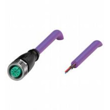 DeviceNet/CANOpen bus cable female cordset single-ended M12 straight A-coded, 5-pin, PUR cable violet, shielded, UL approved, drag chain suitable, salt water resistant, Length: 2 m