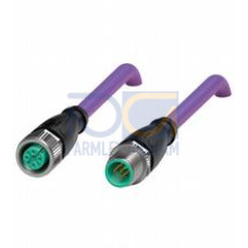 DeviceNet/CANOpen bus cable M12 socket straight to M12 plug straight A-coded, 5-pin, PUR cable violet, shielded, UL approved, drag chain suitable, salt water resistant, Length: 10 m