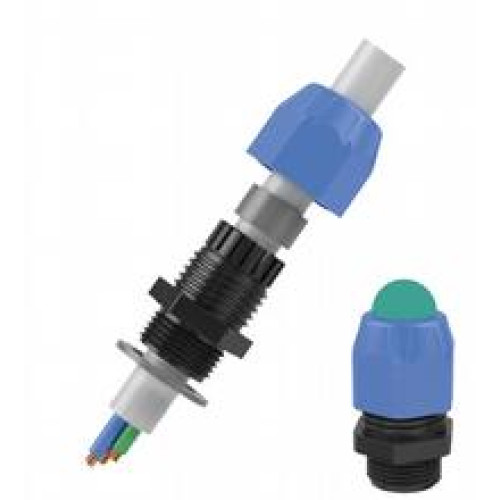 Plastic gland Ex e certified, double seal, blue, to; indicate Ex i circuits; Ex II 2 G, Ex eb IIC Gb; Ex II 2 D, Ex tb IIIC Db; Thread: metric M25; Clamping size [mm]: 9-13 / 13-17; Material: polya..