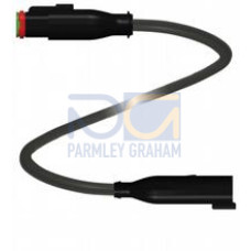 Cordset Deutsch socket straight to Deutsch plug straight, 2-pin, PUR cable black, Length: 3 m