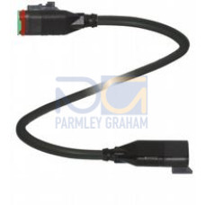 Cordset Deutsch socket straight to Deutsch plug straight, 3-pin, PUR cable black, drag chain suitable, outdoor, Length: 10 m