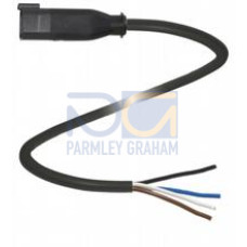 Male cordset single-ended Deutsch plug straight, 4-pin, PUR cable black, drag chain suitable, outdoor, Length: 6 m