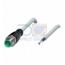 Male cordset single-ended M12 straight A-coded, 5-pin, PUR cable grey, shielded, Length: 1 m