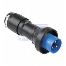 Description: 16 A 250 V AC SPNE plug; Colour code: blue; Material: glass fiber reinforced polyester (antistatic GRP); Finish: inherent color black; Gasket: one piece solid silicone rubber; Dimensio..