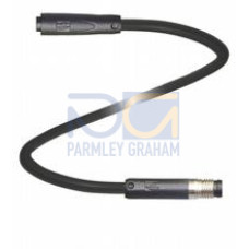 Cordset M8 socket snap-lock straight to M8 plug snap-lock straight B-coded, 5-pin, PUR cable black, UL-approved, drag chain suitable, torsion resistant, Length: 1 m