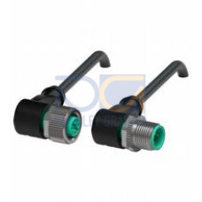 Cordset M12 socket angled to M12 plug angled A-coded, 3-pin, PUR cable black, UL approved, drag chain suitable, torsion resistant