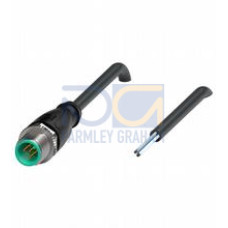 Male cordset single-ended M12 straight A-coded, 5-pin, PUR cable black, UL-approved, drag chain suitable, torsion resistant