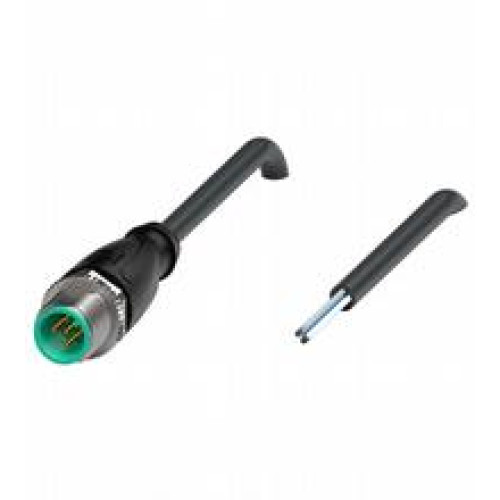 Male cordset single-ended M12 straight A-coded, 5-pin, PUR cable black, UL-approved, drag chain suitable, torsion resistant