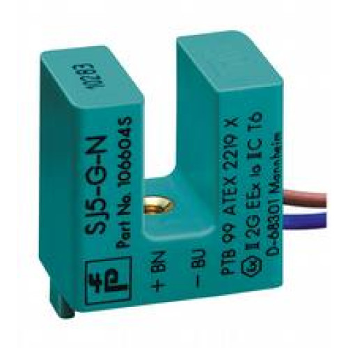 Extended temperature range, Switching function: Normally closed (NC), Output type: NAMUR, Output type: 2-wire, Construction type: Slot, Series: Slot type, Type of voltage: DC, Equipment protection le