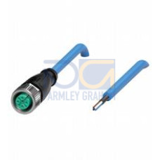 Female cordset single-ended M12 straight A-coded, 4-pin, PUR cable blue, NAMUR, shielded, UL approved, drag chain suitable, oil resistant