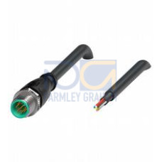 Male cordset single-ended M8 straight A-coded, 8-pin, PUR cable black, shielded