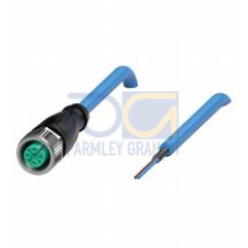 Female cordset single-ended M12 straight A-coded, 2-pin, PUR cable blue, NAMUR, shielded, UL approved, drag chain suitable, oil resistant