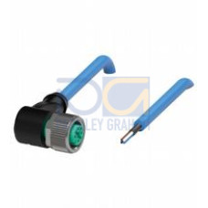 Female cordset single-ended M12 angled A-coded, 4-pin, PUR cable blue, NAMUR, shielded, UL approved, drag chain suitable, oil resistant