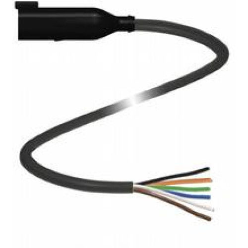 Female cordset single-ended Deutsch plug straight, 6-pin, PUR cable black, drag chain suitable, outdoor