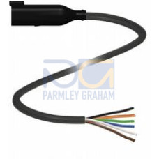 Female cordset single-ended Deutsch plug straight, 6-pin, PUR cable black, drag chain suitable, outdoor