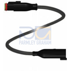 Cordset Deutsch socket straight to Deutsch plug straight, 6-pin, PUR cable black, drag chain suitable, outdoor