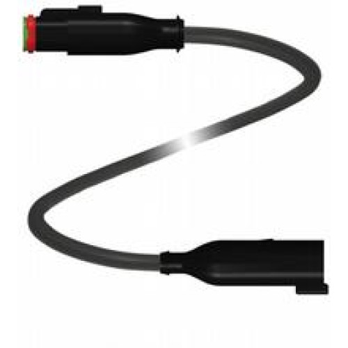 Cordset Deutsch socket straight to Deutsch plug straight, 6-pin, PUR cable black, drag chain suitable, outdoor