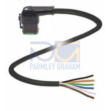 Female cordset single-ended Deutsch socket angled 6-pin, PUR cable black, drag chain suitable, outdoor