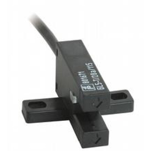 Photoelectric slot sensor - Slot width: 5 mm, Target size: 0.8 x 1.8 mm, Light source: IRED, Light type: Infrared, continuous light , 940 nm, Signal output: 2 NPN complementary , overvoltage protec..